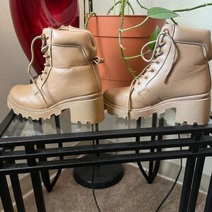 Stylish Tan Lace-Up Boots for Women